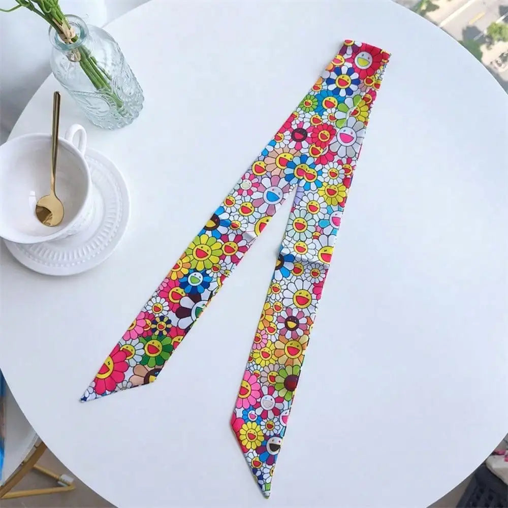 Versatile Women Long Skinny Multiway Cotton Scarf And Tie