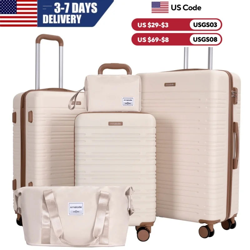 Travelhouse ABS Hard Case Luggage Set TSA Lock Spinner Wheels