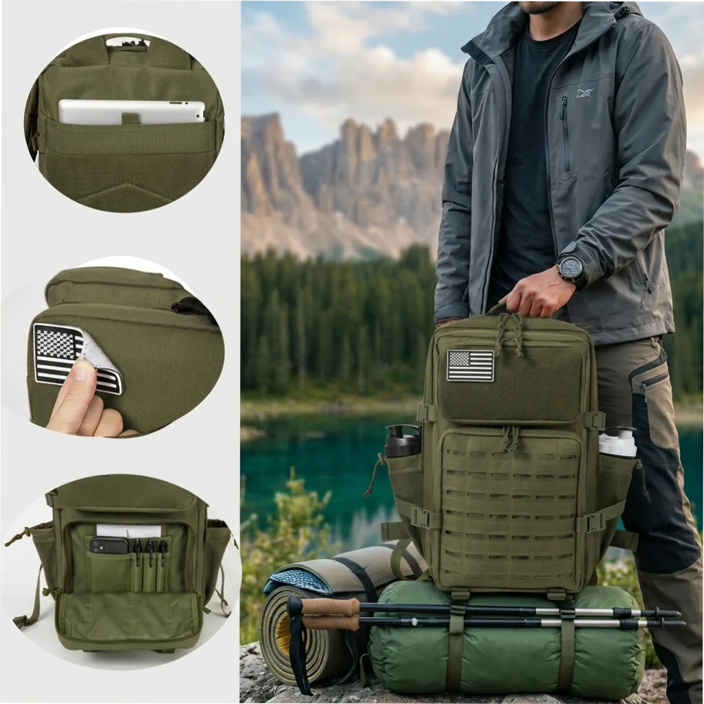 ReFire Gear 45L Tactical Backpack With Dual Cup Holders