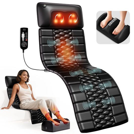 HOMEMASSA Shiatsu Full Body Massage Mat With Heat And Vibration