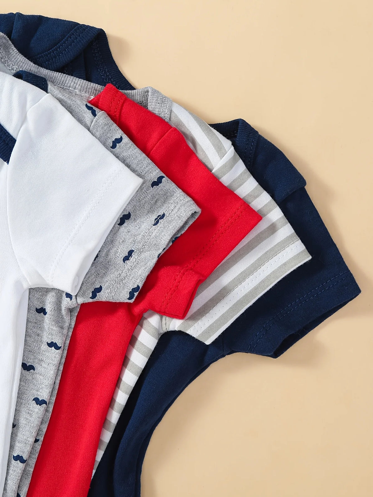 Baby Boys Cotton Short Sleeve Romper Set With Bow Tie