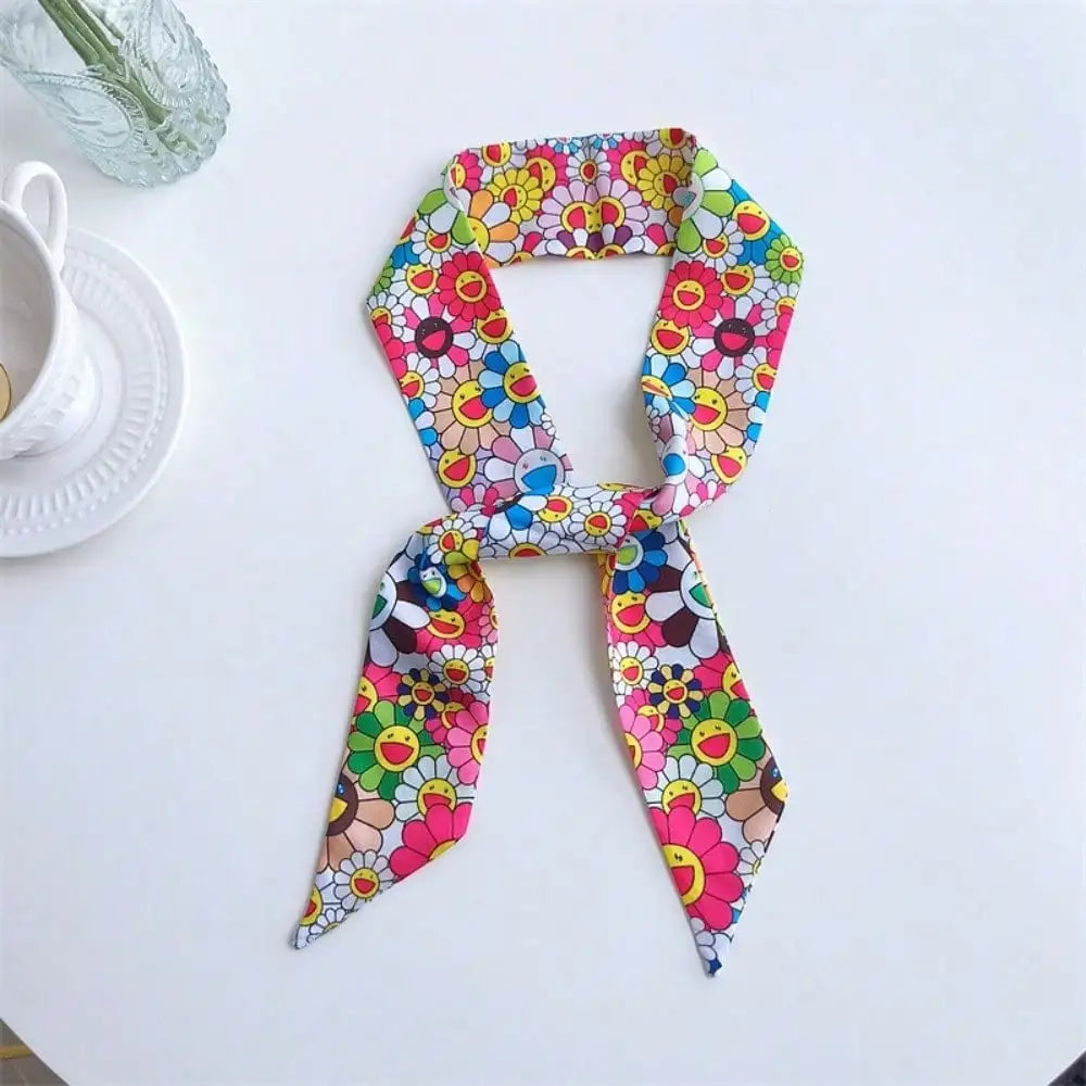 Versatile Women Long Skinny Multiway Cotton Scarf And Tie