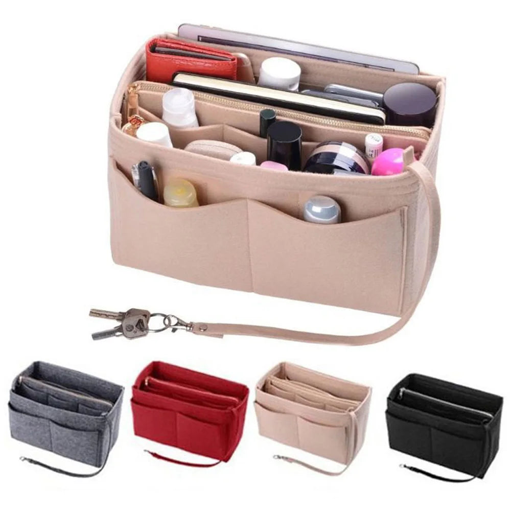 Felt Handbag Organizer Insert Bag For Purse Cosmetic Storage