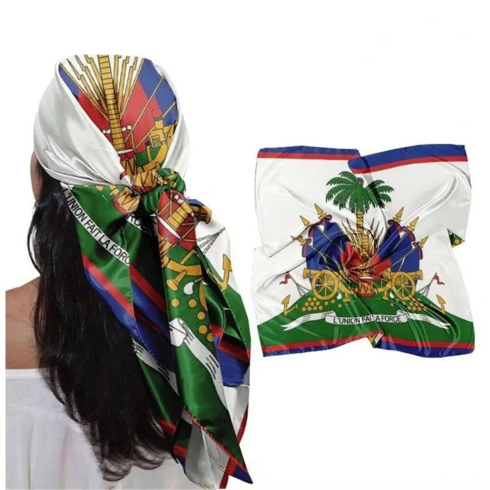 Printed Satin Neck Scarf For Women Elegant Fashion Accessory
