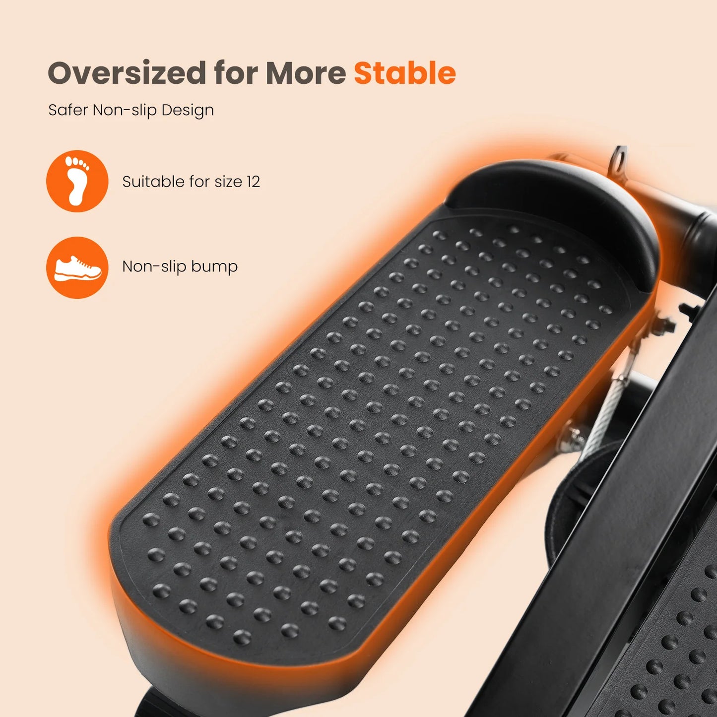 Compact Hydraulic Mini Stepper With Resistance Bands For Home Fitness