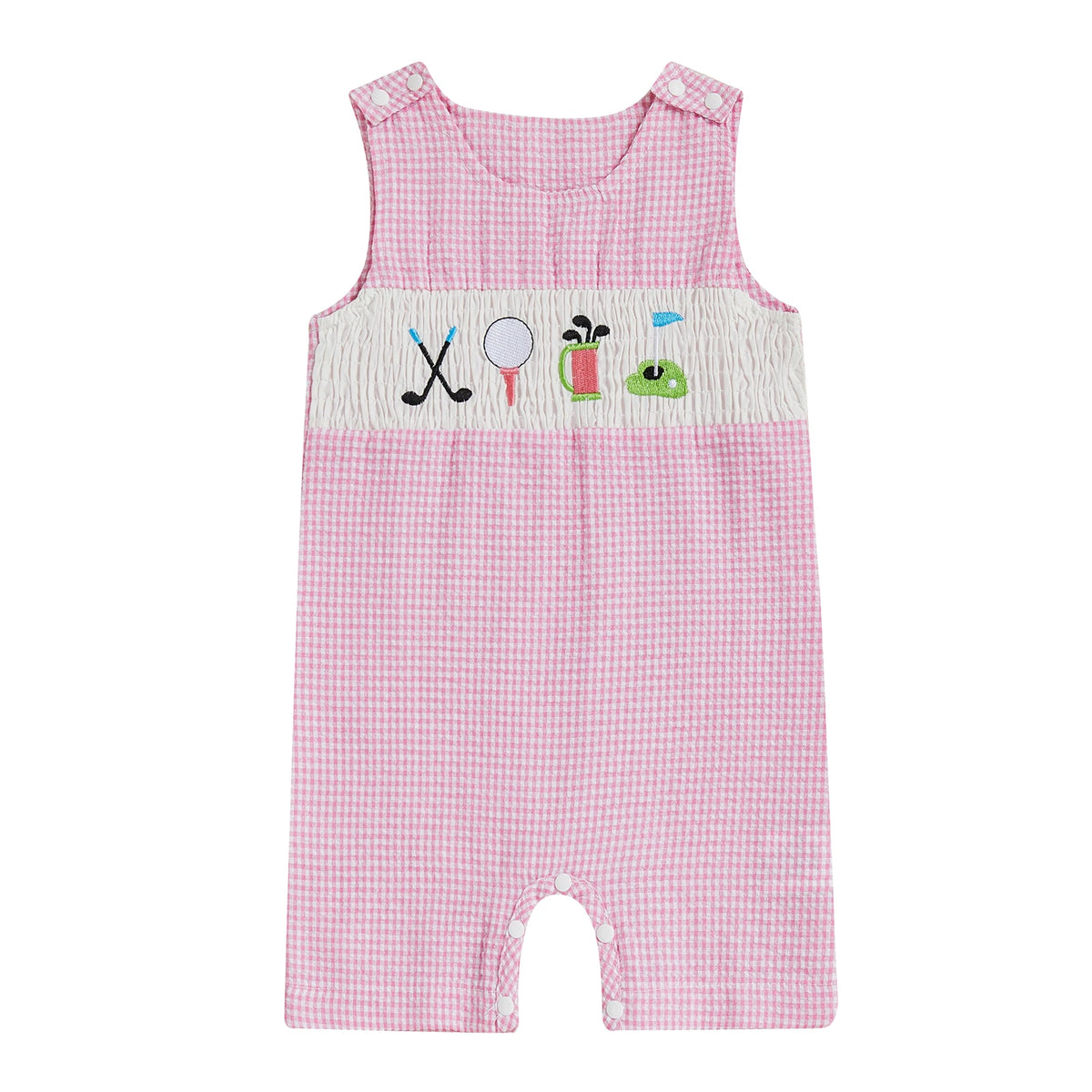 Cotton Polyester Baby Romper With Embroidery And Buttons