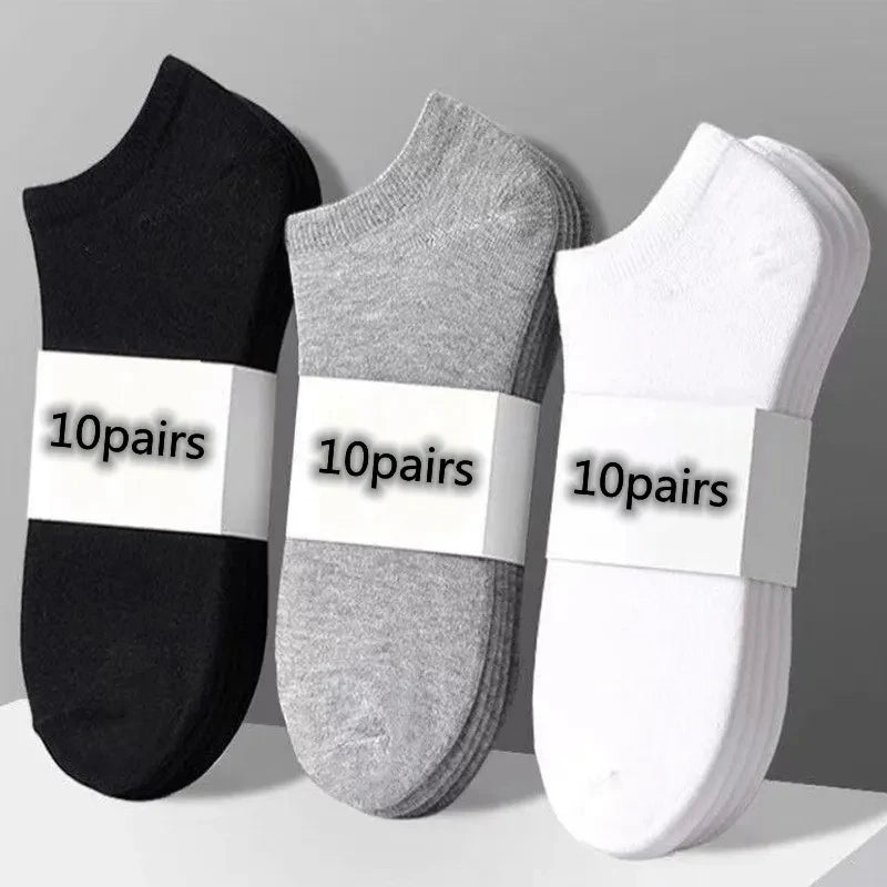 Breathable Cotton Ankle Socks Low Cut Sports Casual 10 Pack