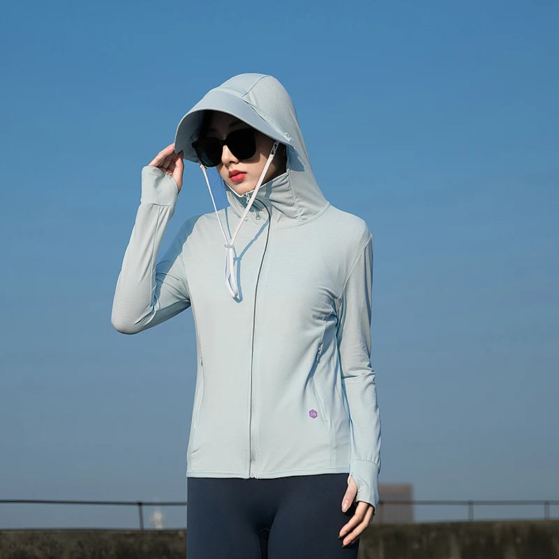 Unisex Breathable Outdoor Sunscreen Jacket Polyester Windproof Coat