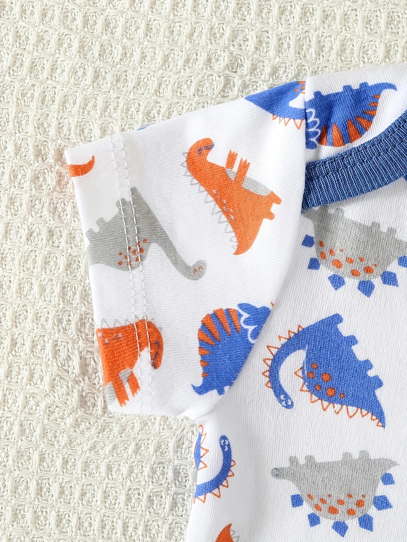 5pcs Baby Boy Dinosaur Romper Short Sleeve Onesies Soft Cotton