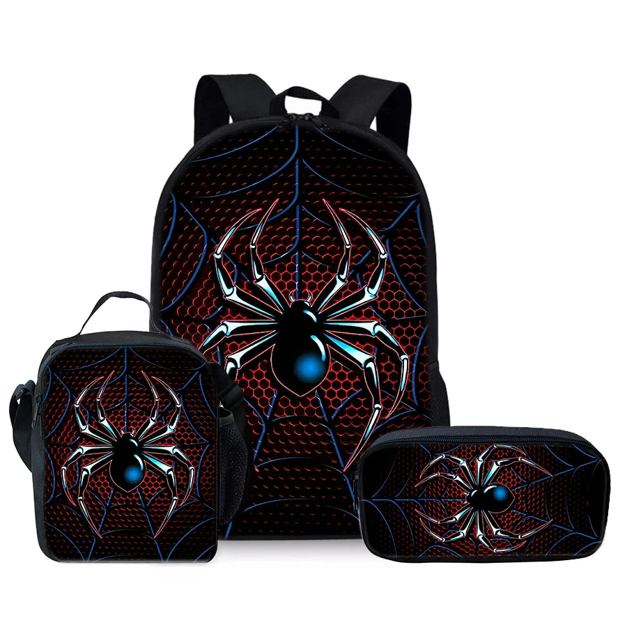 Classic 3D Cartoon Spider Design School Backpack For Children