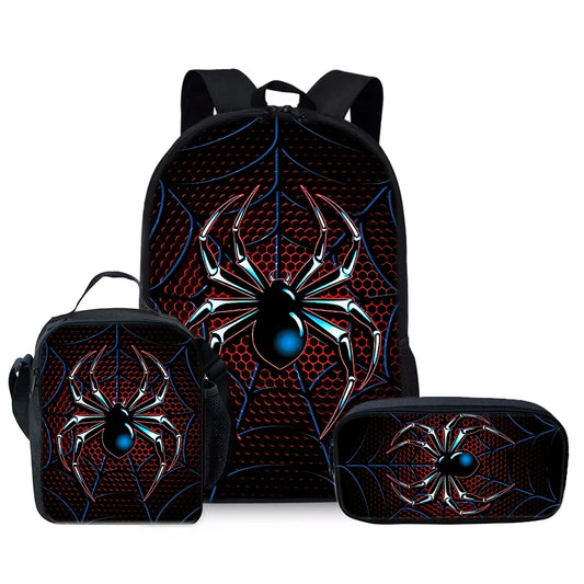 Classic 3D Cartoon Spider Design School Backpack For Children