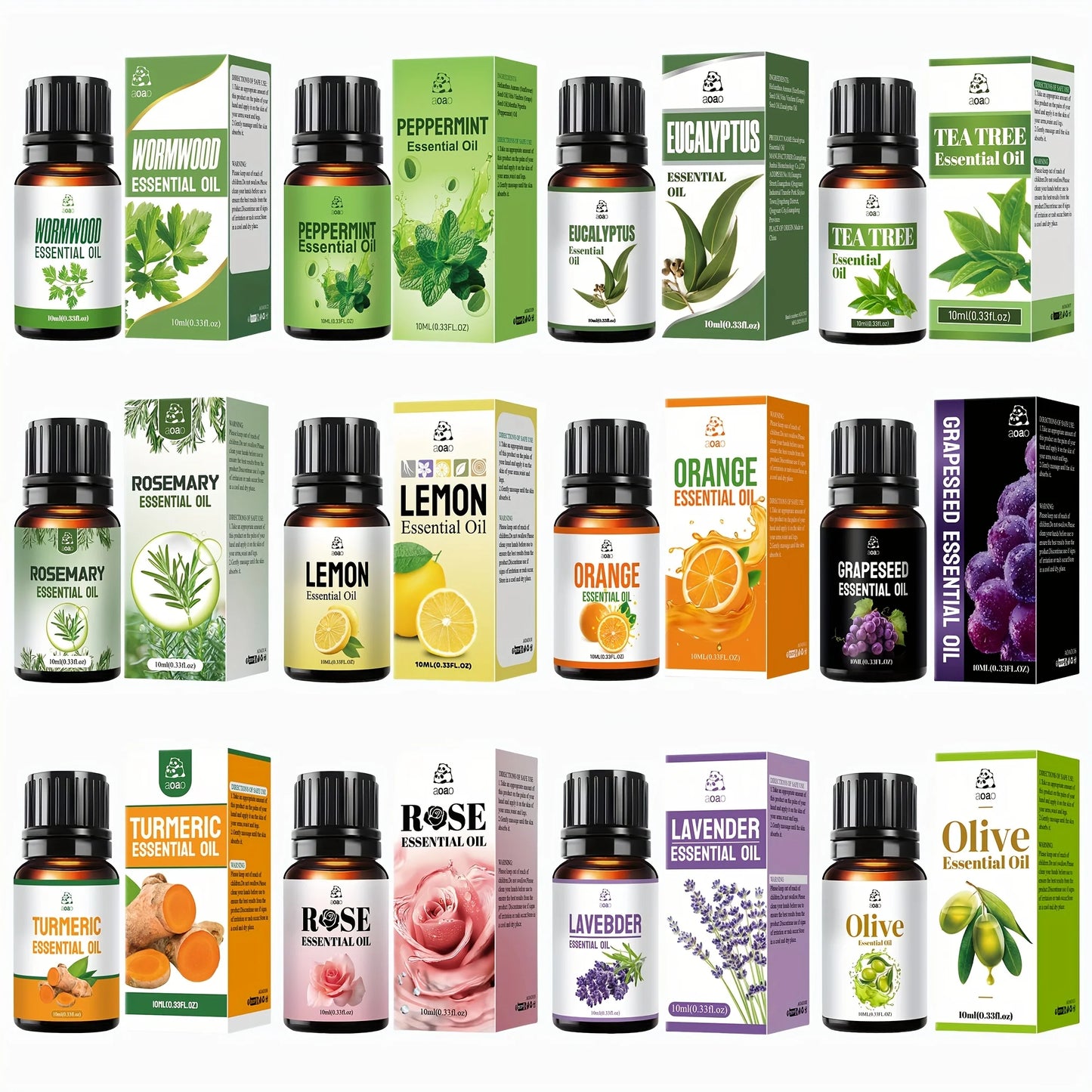 Aoao Natural 12 Piece Skin Care Essential Oil For Face