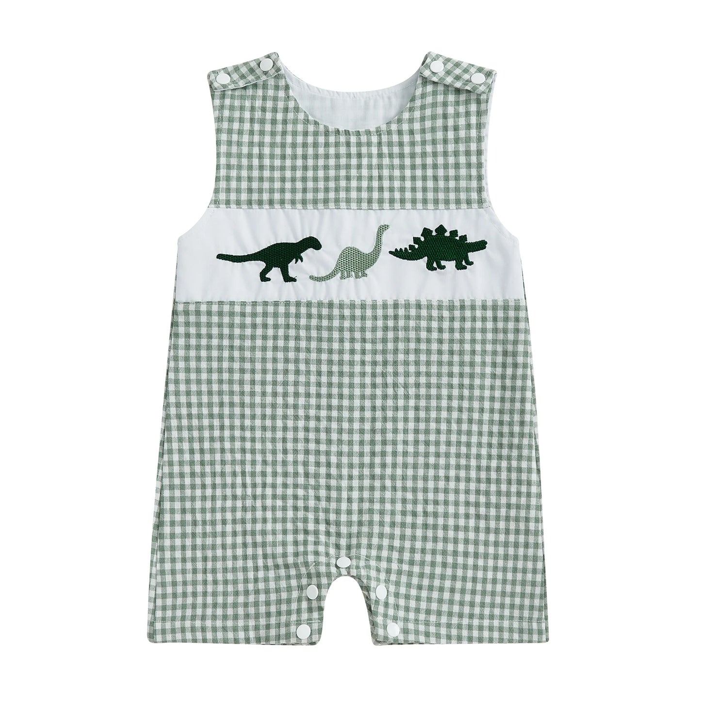Cotton Polyester Baby Romper With Embroidery And Buttons