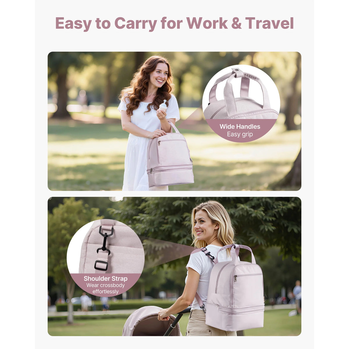 SucceBuy Portable Breast Pump Backpack With Insulated Storage Compartments