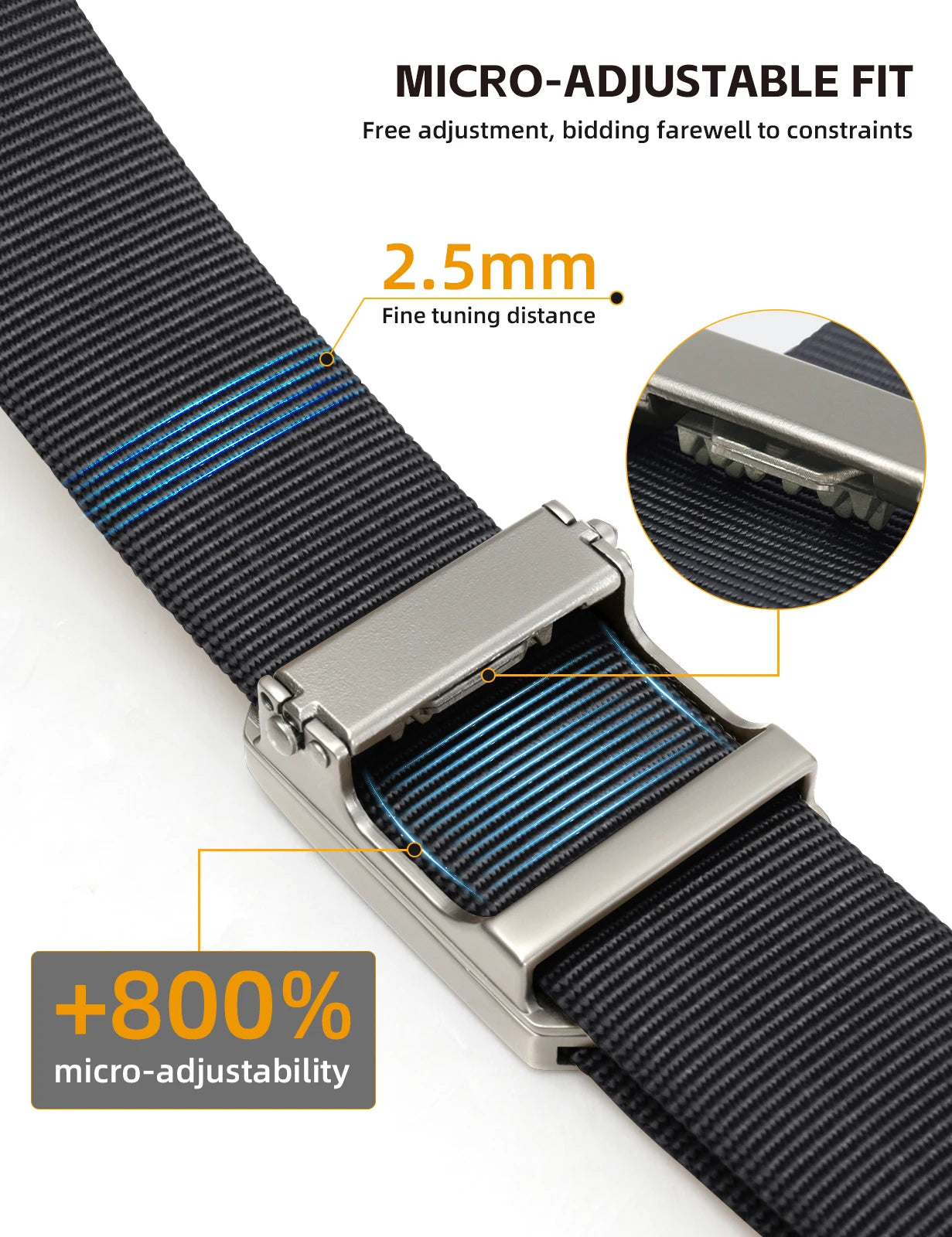 Idogear Mens Ratchet Belt Featuring Durable Slide Buckle Design