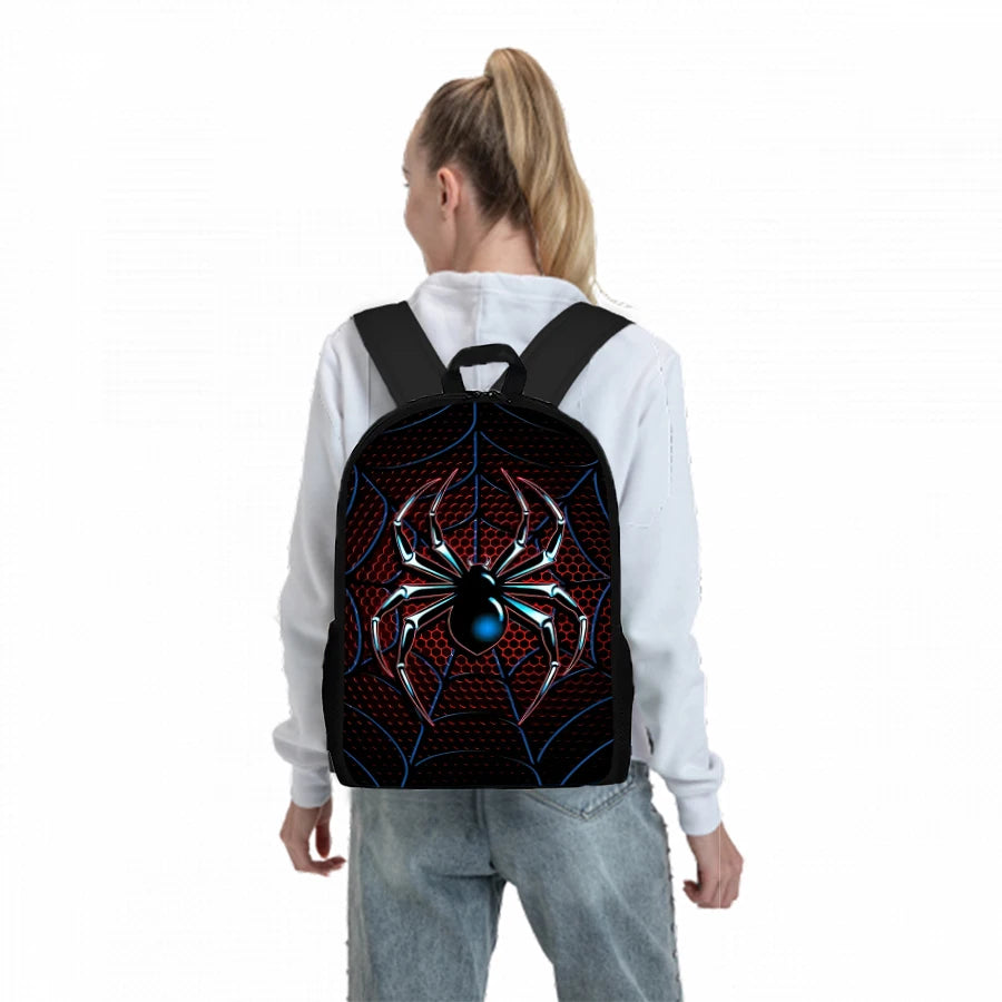 Classic 3D Cartoon Spider Design School Backpack For Children
