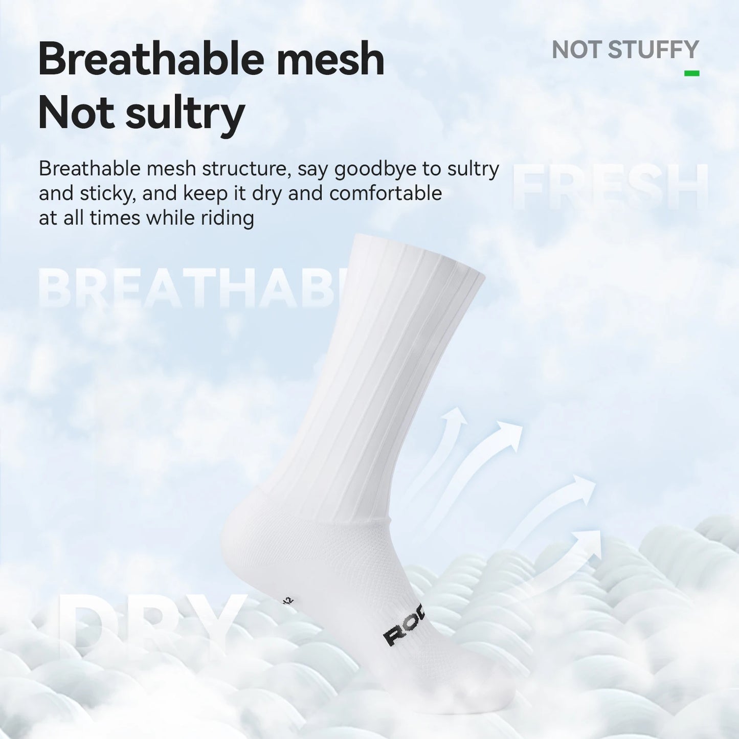 Rockbros Lightweight Cycling Aero Socks Breathable Athletic Performance Sock