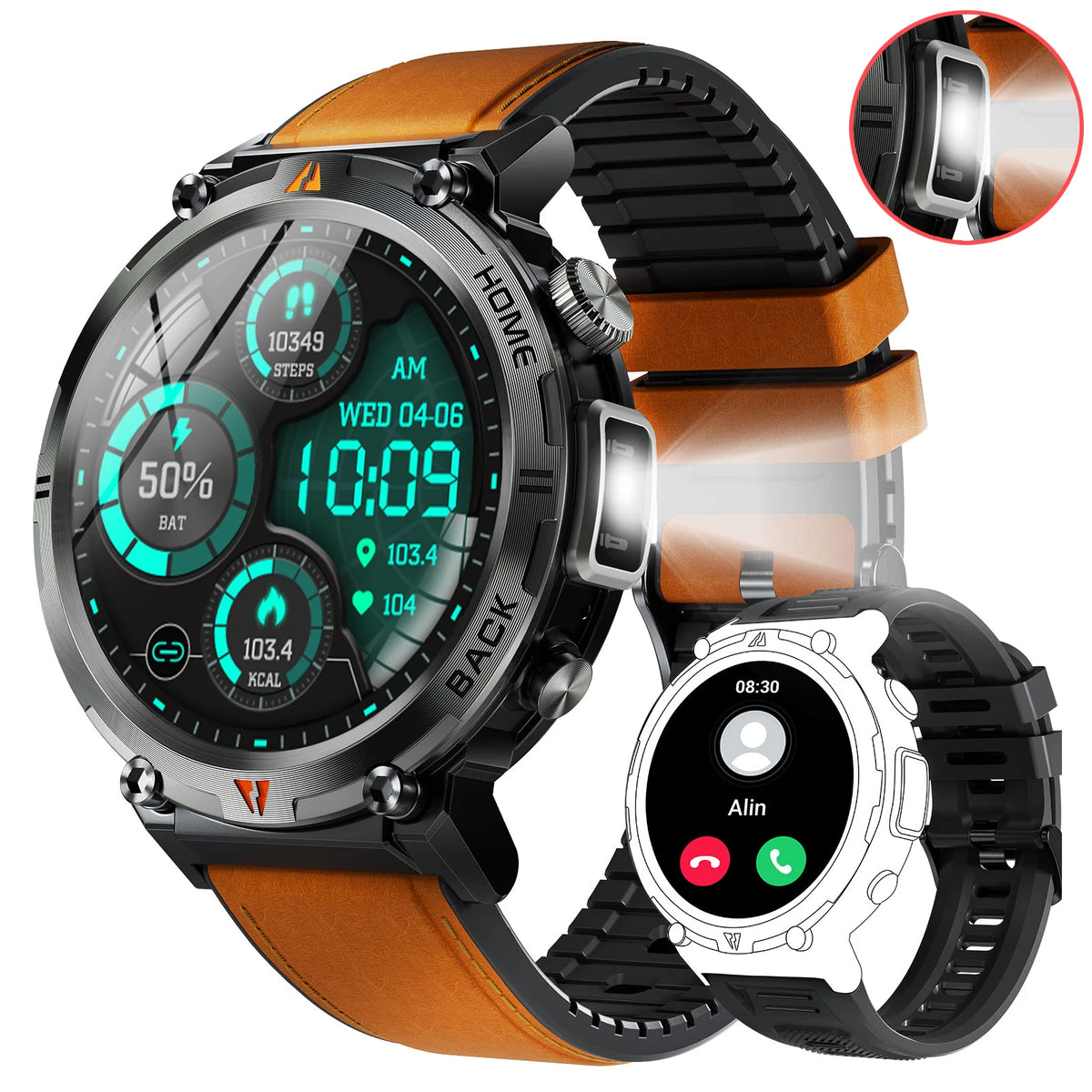 EIGIIS KE3 Bluetooth Smartwatch For Men With Heart Rate Monitor