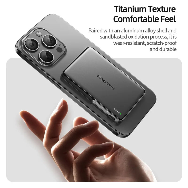 Movementspeed Magnetic Wireless Power Bank 5000 Mah With Stand For Magsafe