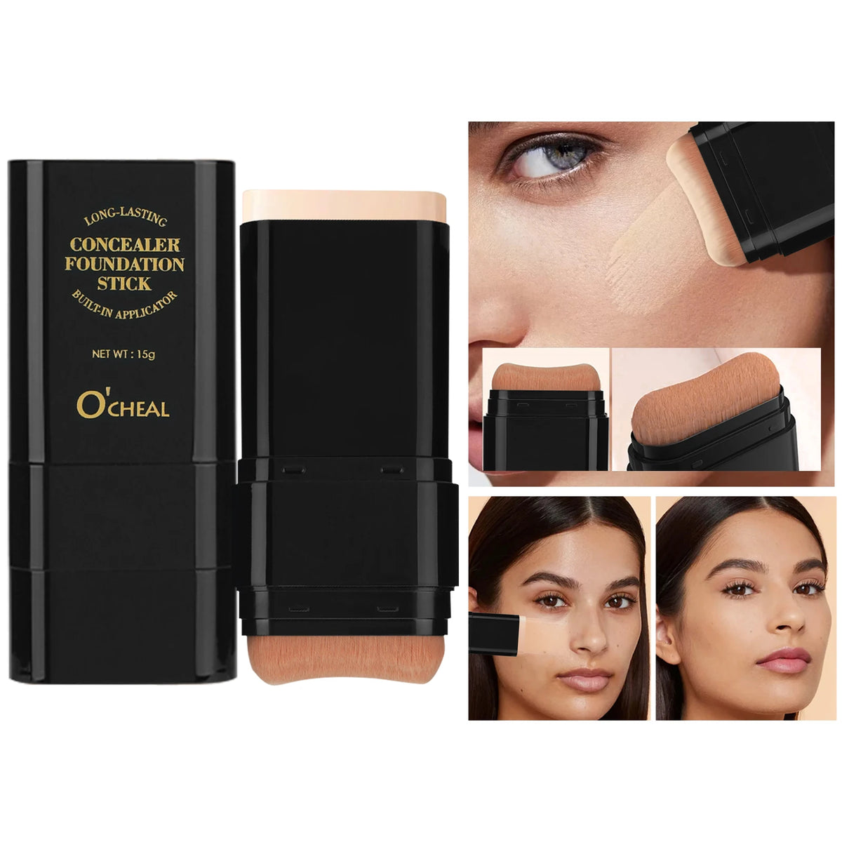 O CHEAL Dual Concealer Foundation Stick Matte Finish Waterproof Contour