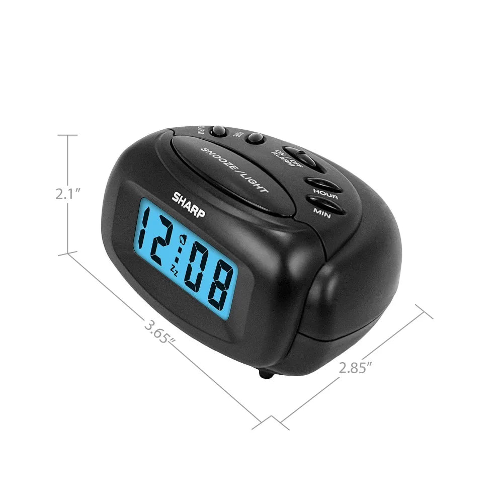 Portable Battery Digital Alarm Clock With LCD Screen And Snooze
