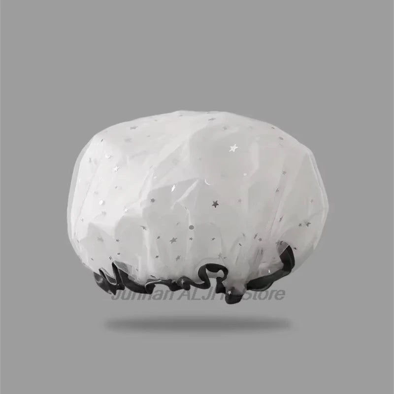Reusable Double Layer Waterproof Shower Cap For Adults