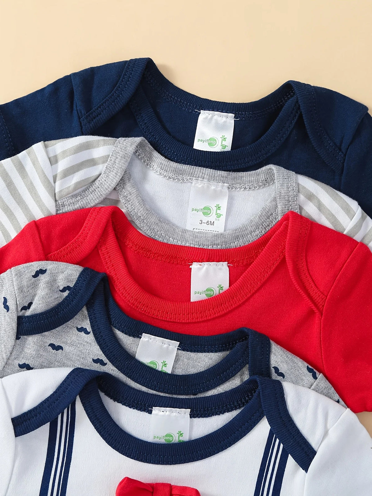 Baby Boys Cotton Short Sleeve Romper Set With Bow Tie