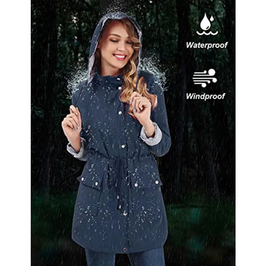 Men Waterproof Lightweight Rain Coat And Windbreaker