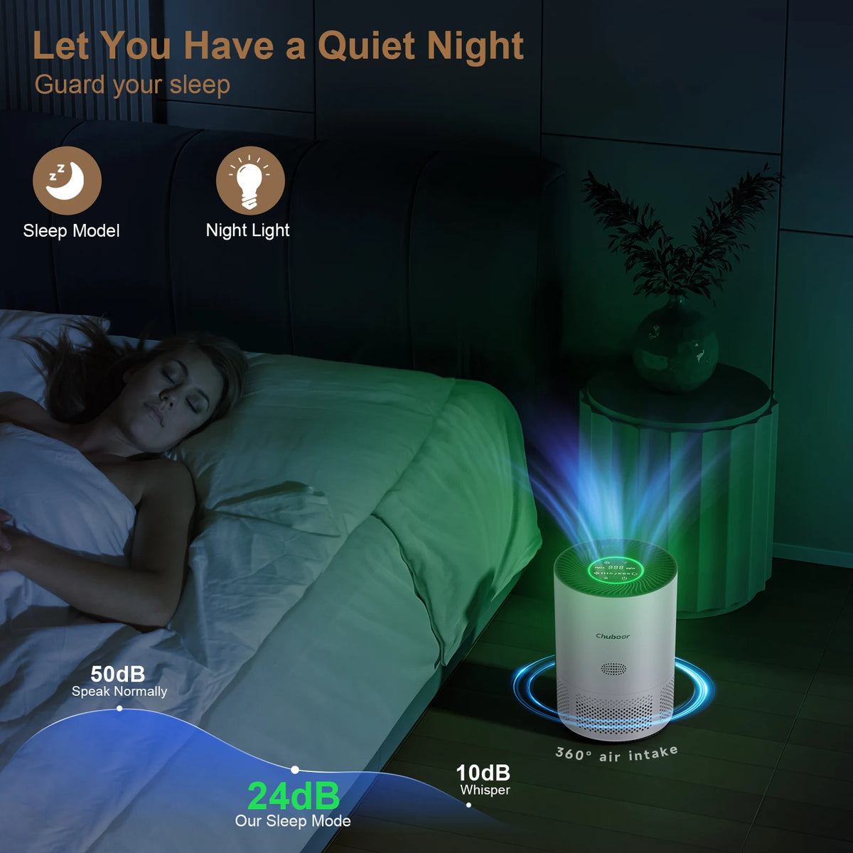 Chuboor H13 True HEPA Air Purifier With Smart PM2.5 Monitoring