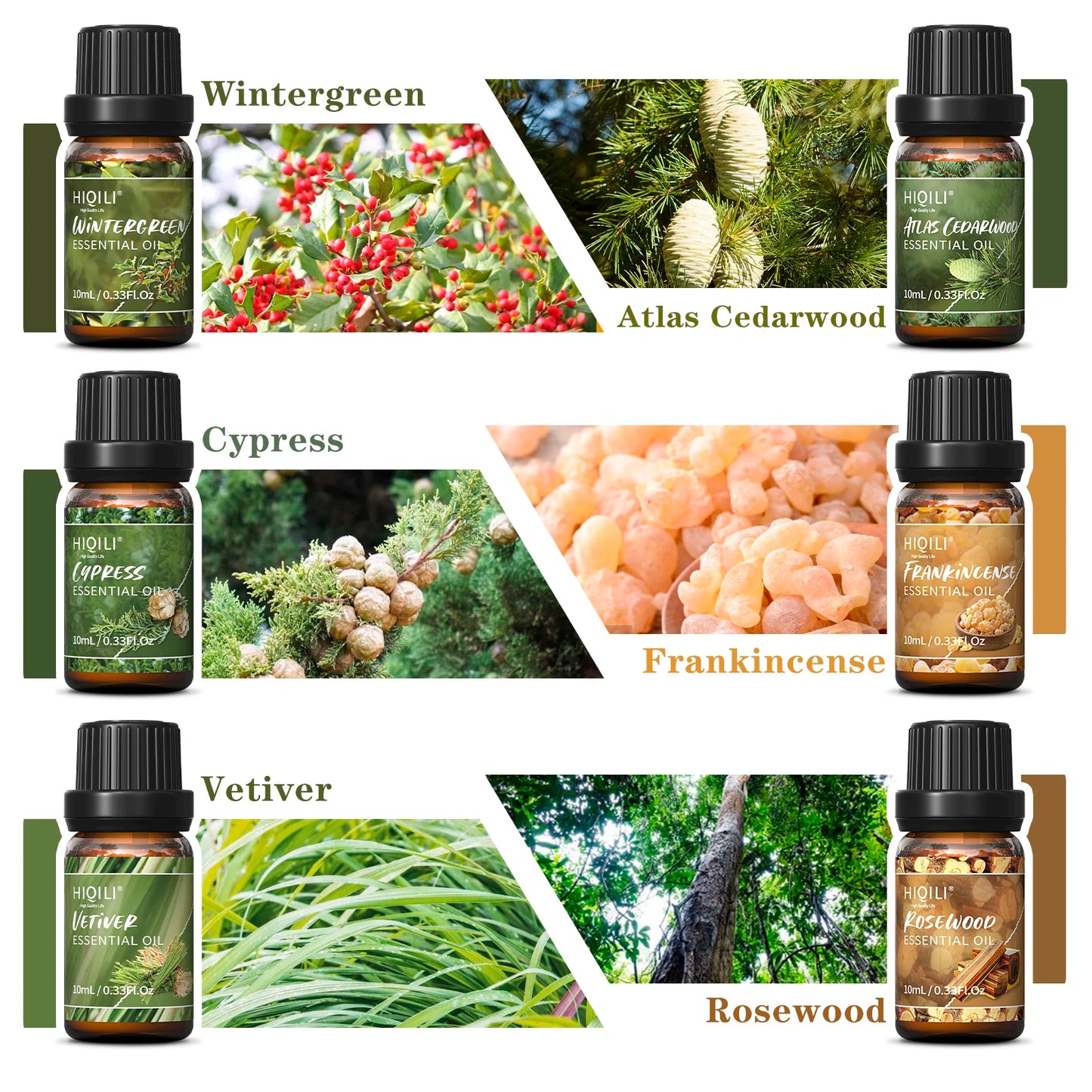 Hiqili Woody Fragrance Essential Oil Set For Aromatherapy And Crafts