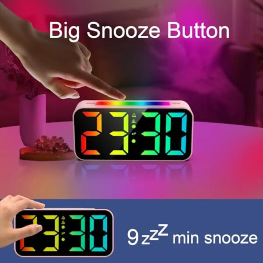 Loud Digital Dual Alarm Clock With Night Light Large Display