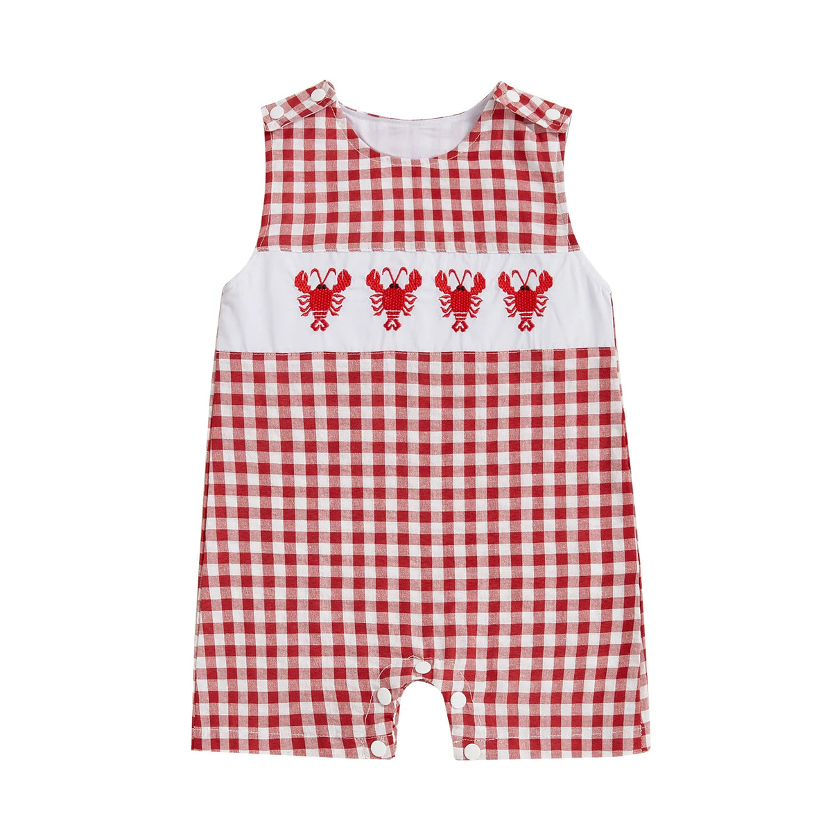 Cotton Polyester Baby Romper With Embroidery And Buttons