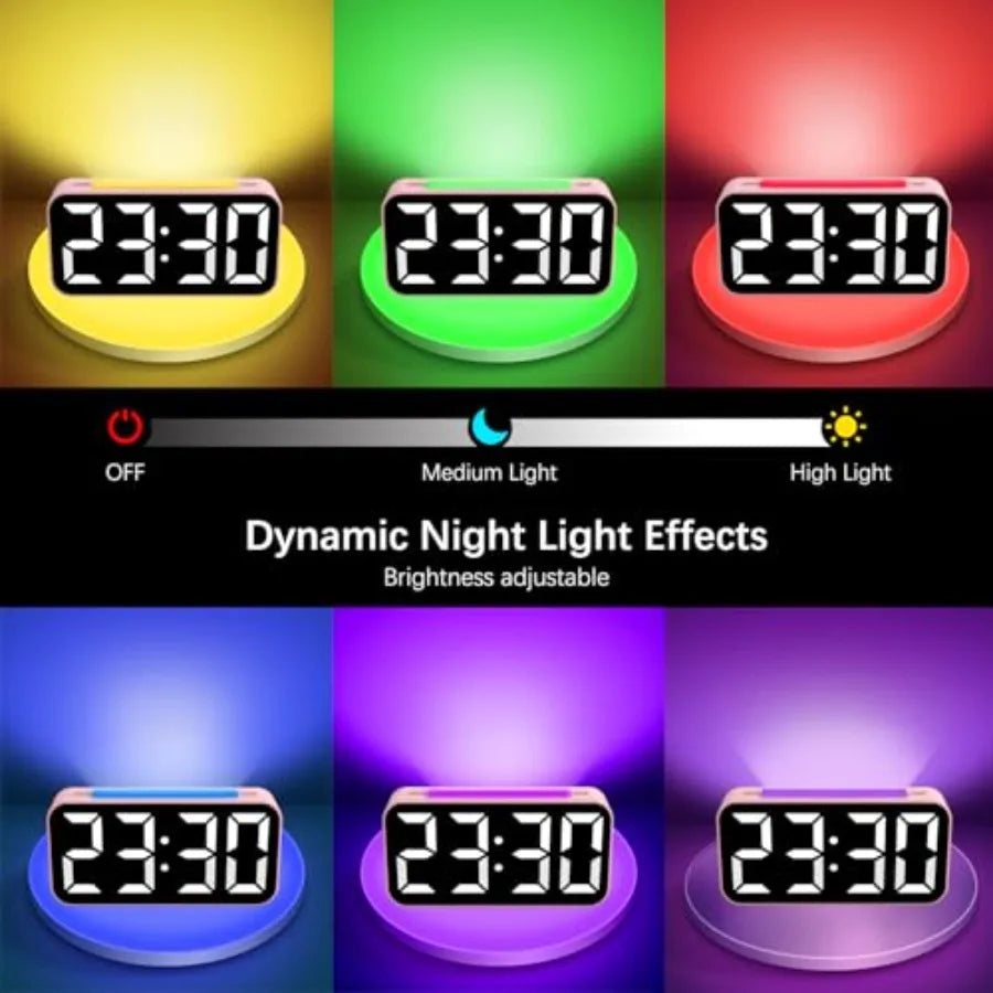 Loud Digital Dual Alarm Clock With Night Light Large Display