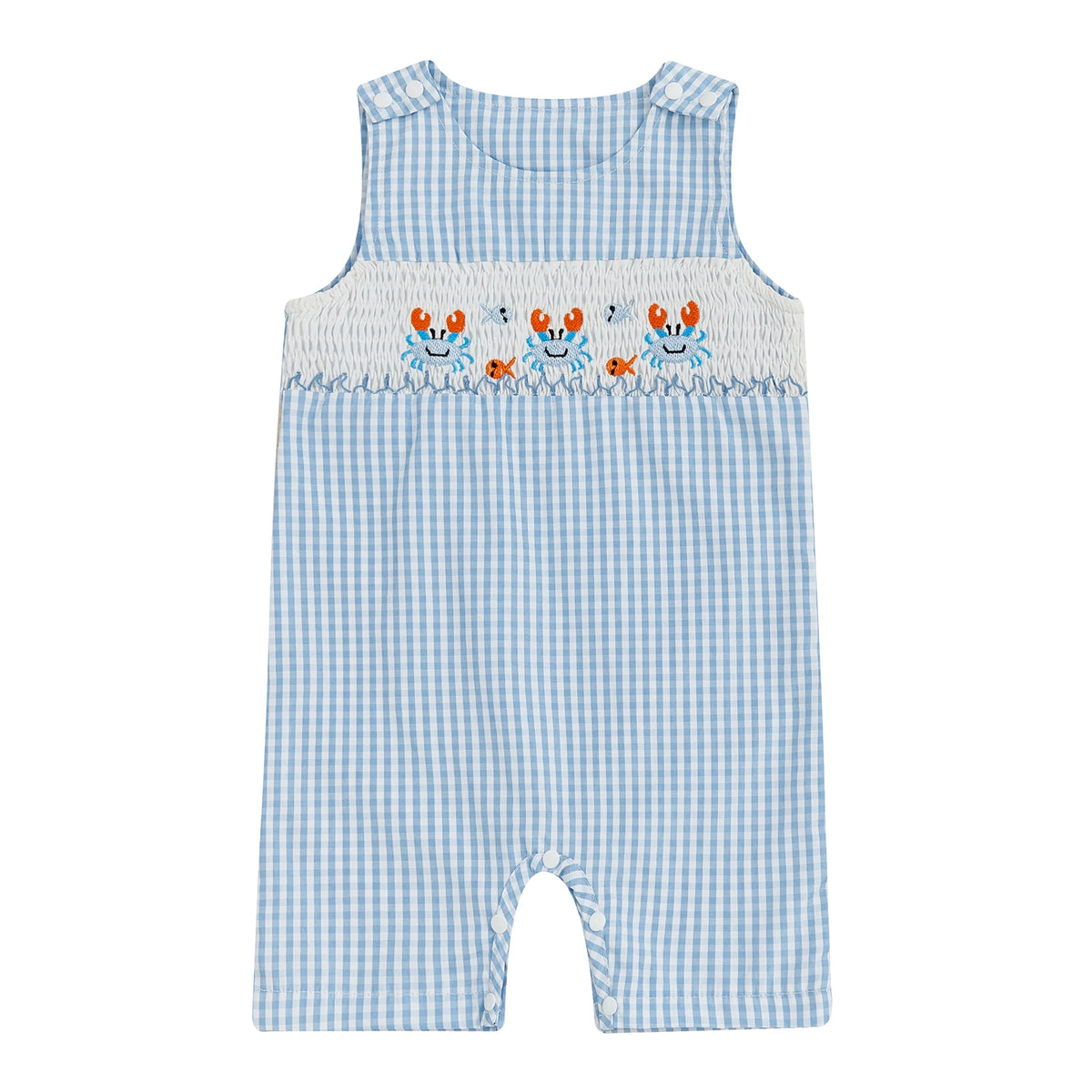Cotton Polyester Baby Romper With Embroidery And Buttons