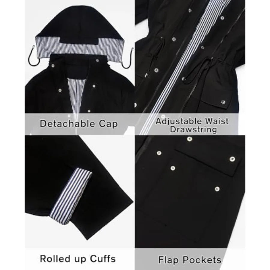 Men Waterproof Lightweight Rain Coat And Windbreaker