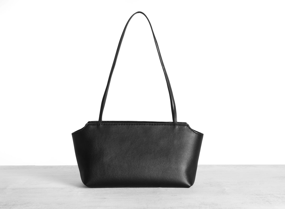 Elegant Water Dyed Lambskin Leather Top Handle Shoulder Bag