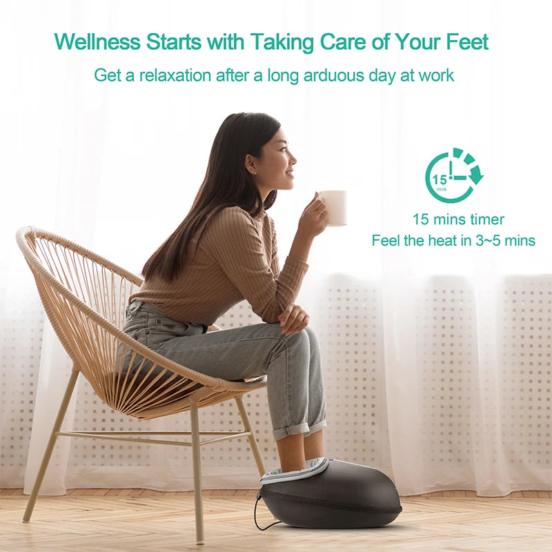 Medcursor Shiatsu Heated Foot Massager With Wrap Around Rollers