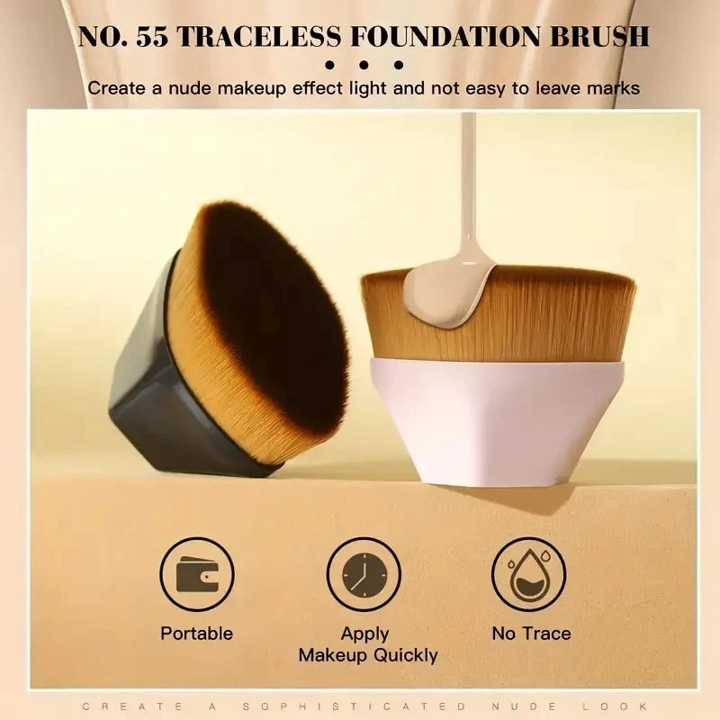 Professional High Density Wool Fiber Foundation Makeup Brush