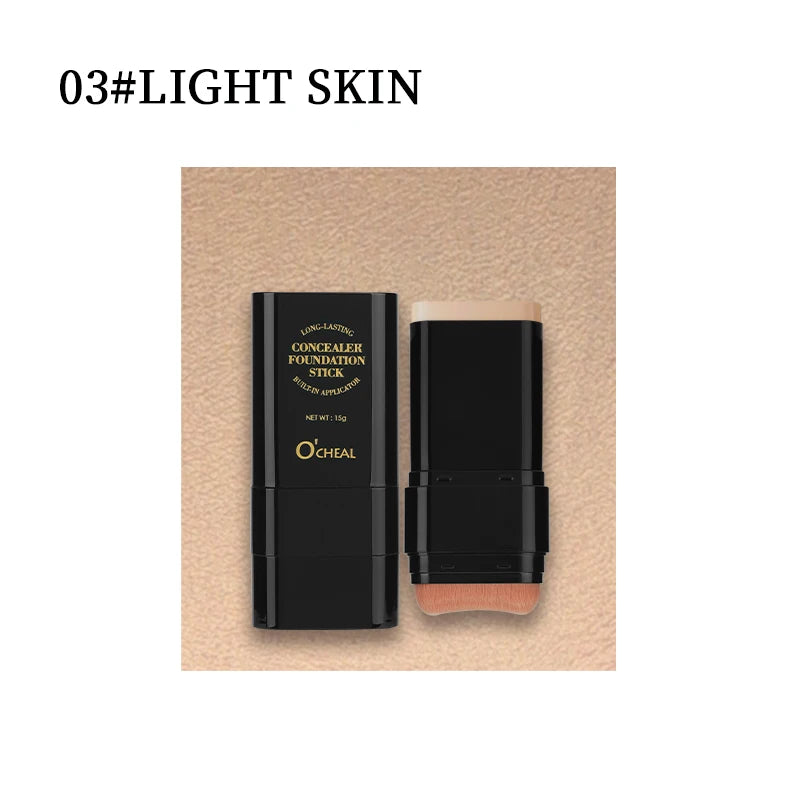 O CHEAL Dual Concealer Foundation Stick Matte Finish Waterproof Contour
