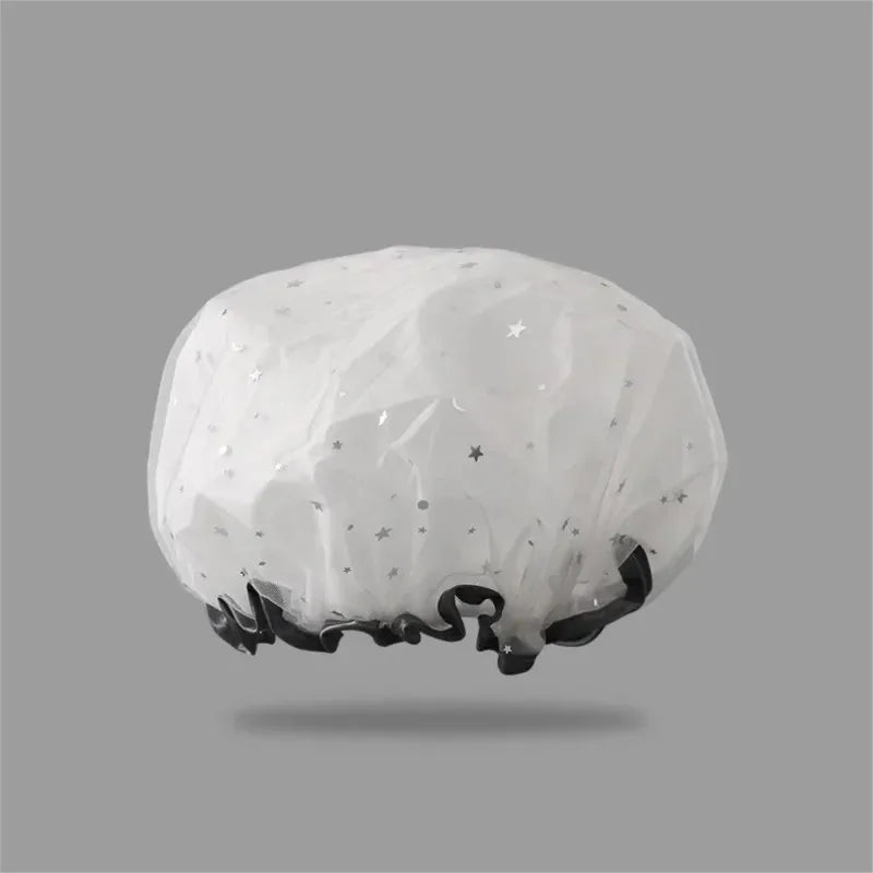 Reusable Double Layer Waterproof Shower Cap For Adults