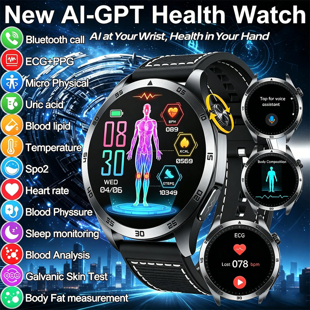 Premium Health Smartwatch With Ecg Ppg And Blood Pressure Monitoring