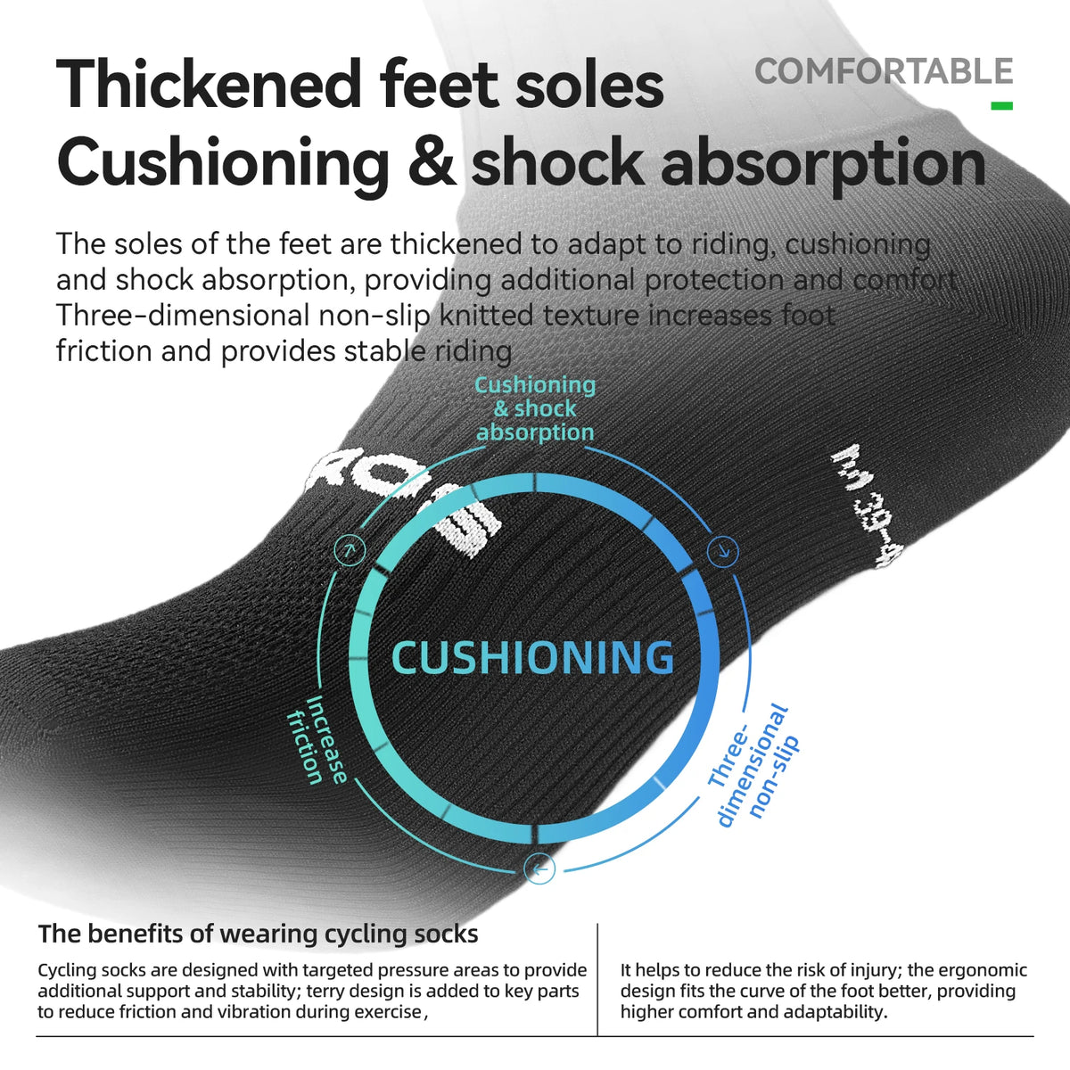 Rockbros Lightweight Cycling Aero Socks Breathable Athletic Performance Sock