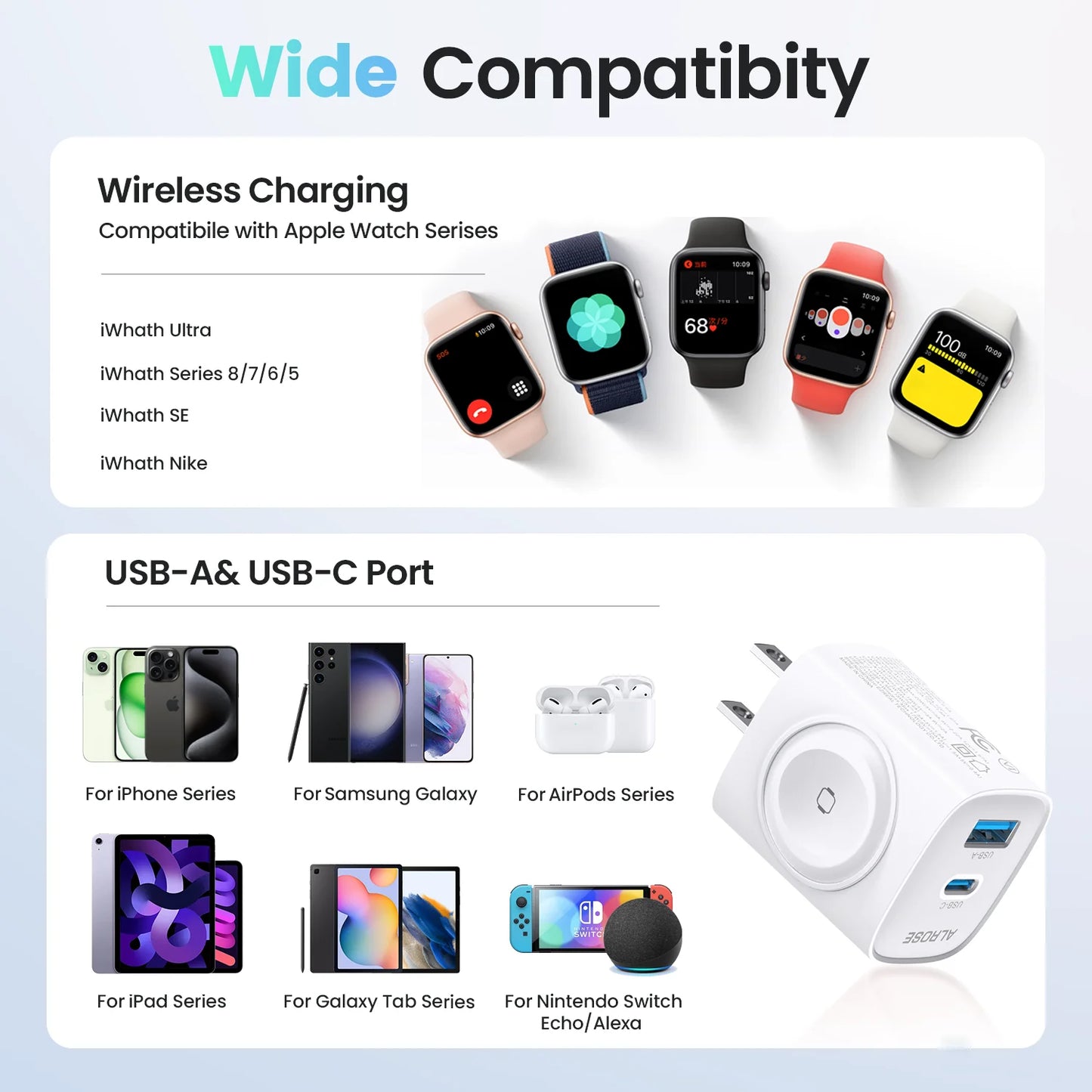 Topadre Wireless Charging Block For Apple Watch And iPhones