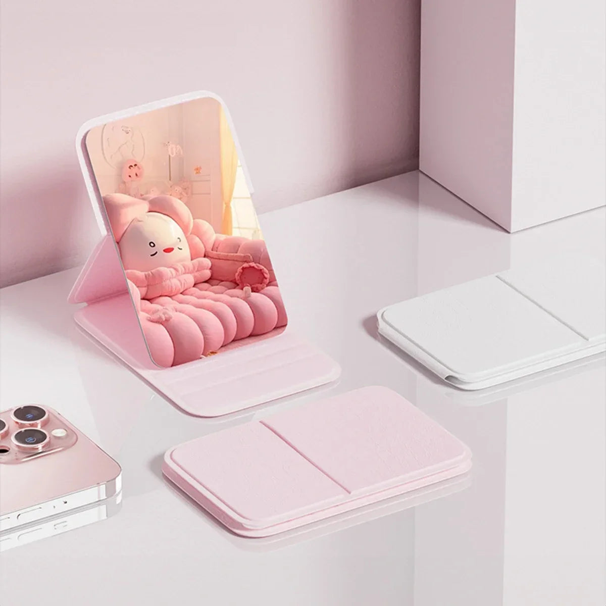Portable Folding Makeup Mirror For Office And Travel Use