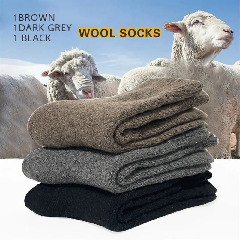 Premium Wool Blend Crew Socks For Winter Warm Comfortable Fit