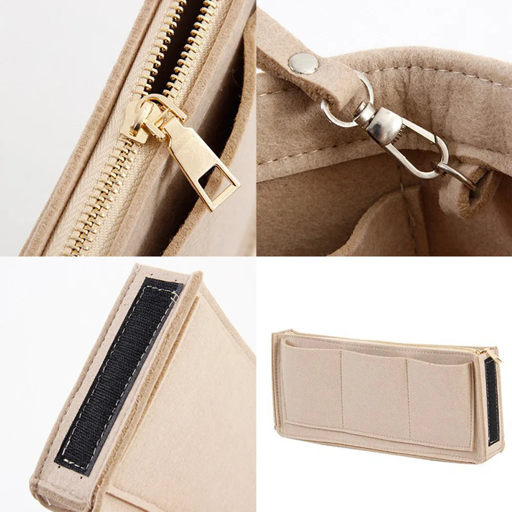 Felt Handbag Organizer Insert Bag For Purse Cosmetic Storage