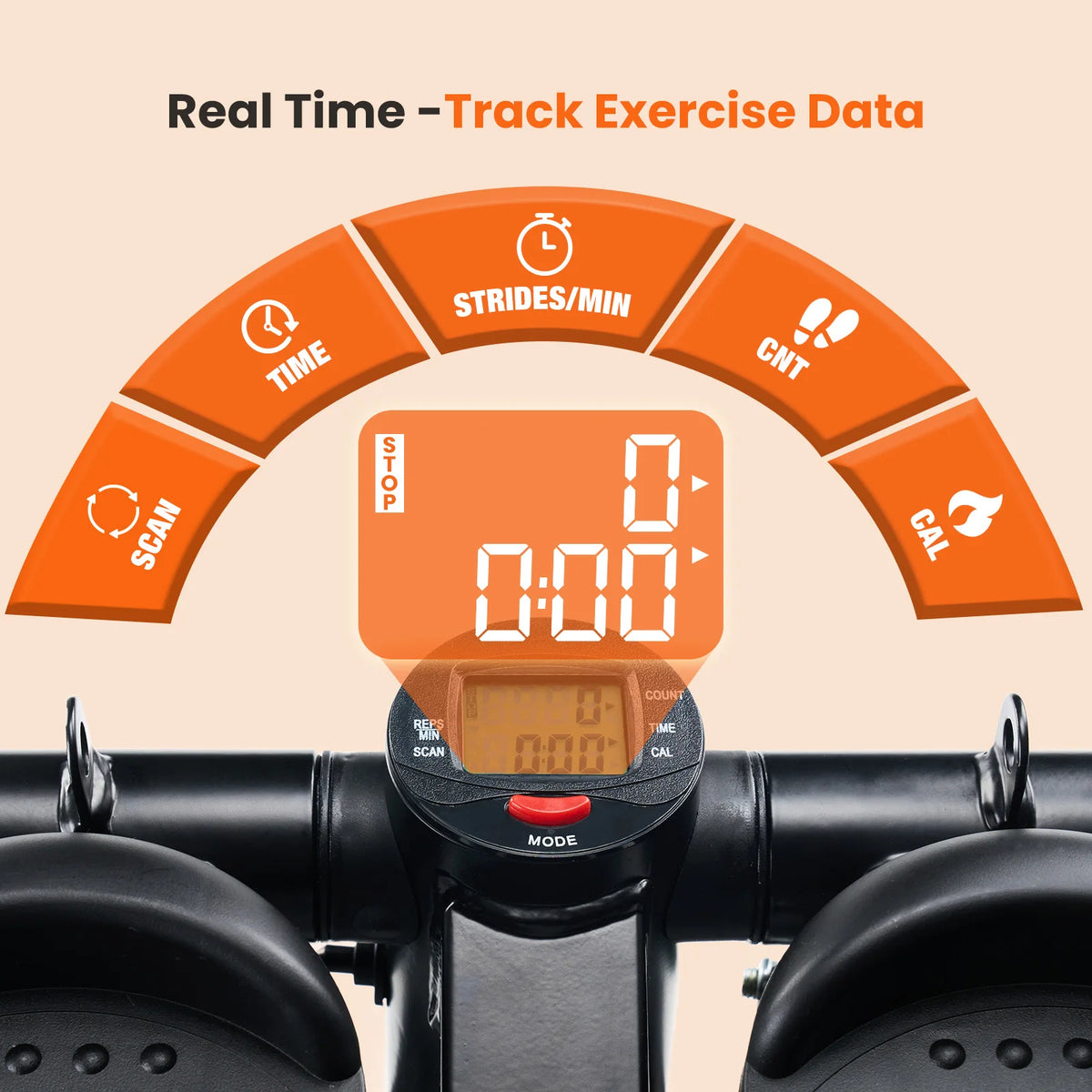 Compact Hydraulic Mini Stepper With Resistance Bands For Home Fitness
