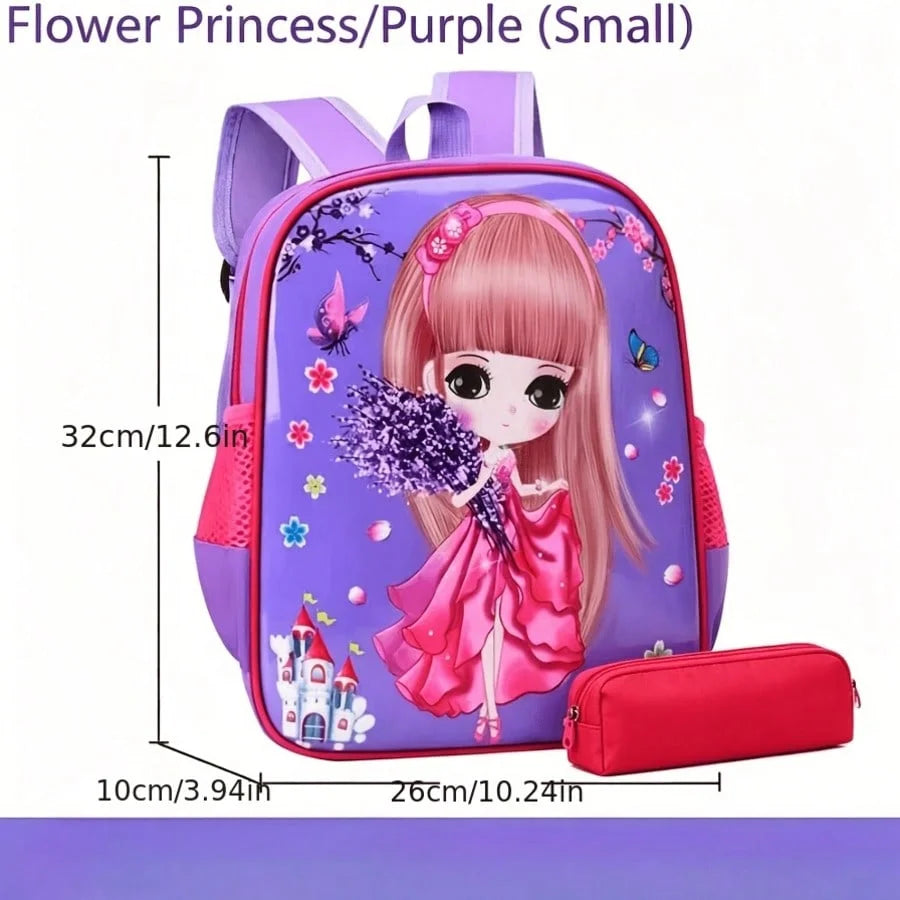 Cute Flower Princess Kids Backpack For School And Travel