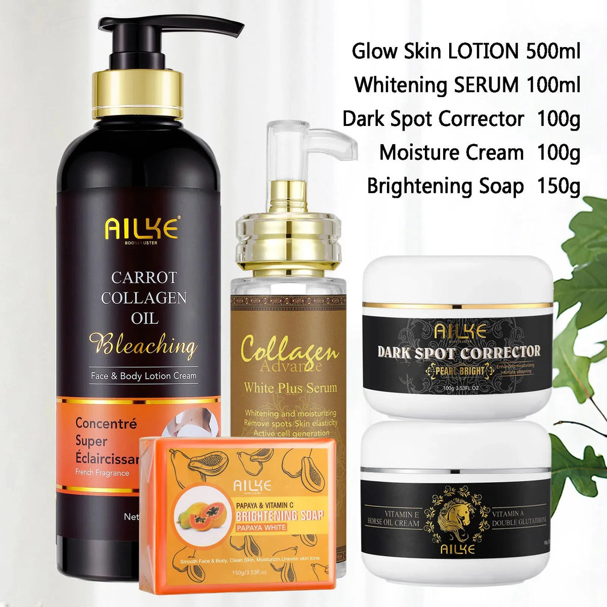 AILKE Collagen Skin Care Kit For Whitening And Spot Removal