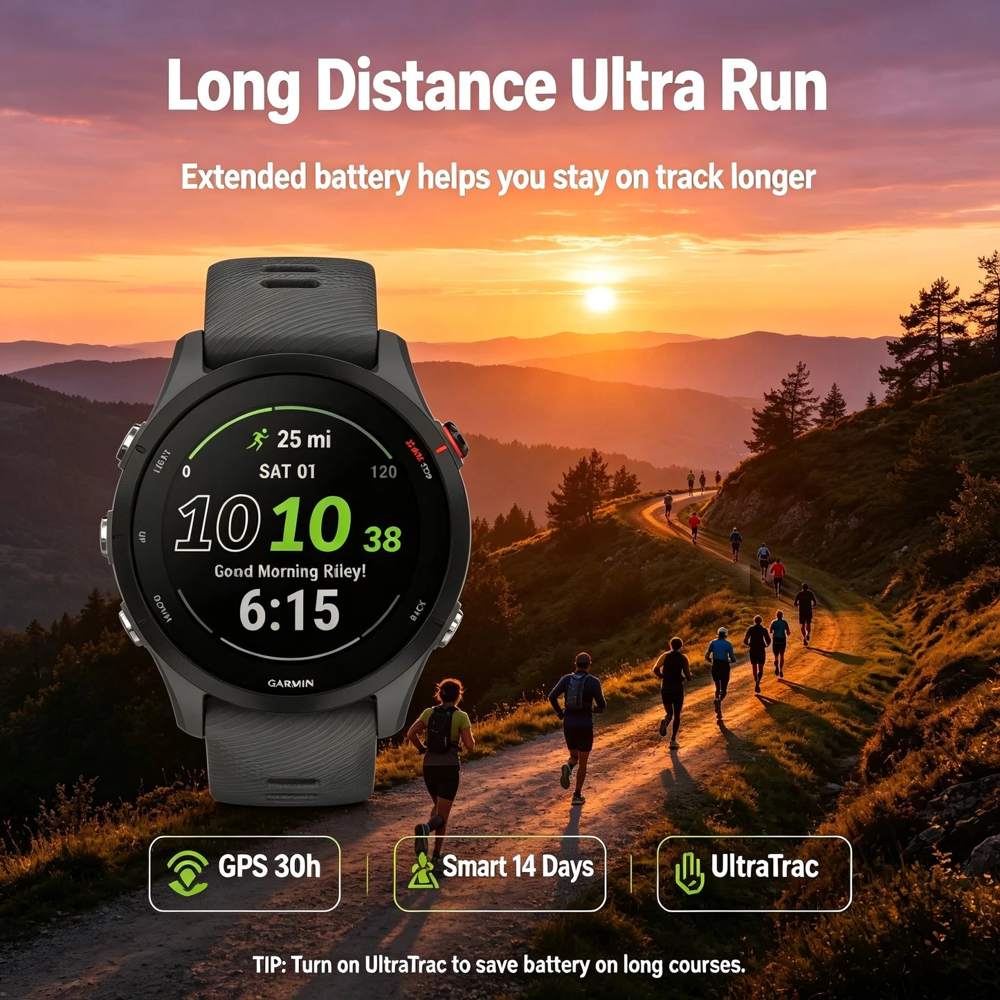 Garmin Forerunner 255 GPS Multisport Watch With Long Battery Life